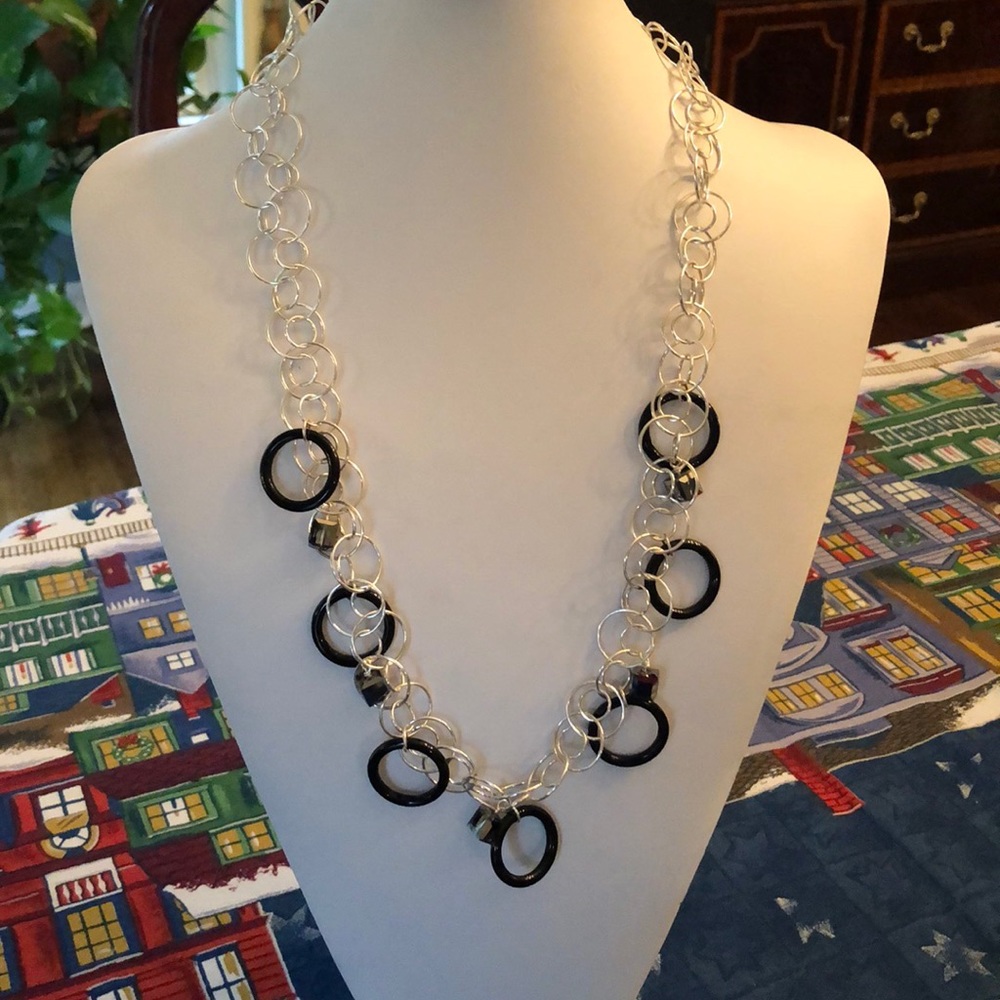 Rosejoy Designs Silver Necklace with Black Onyx